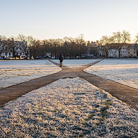 Buy canvas prints of Richmond green on frosty morning by Chris Rabe