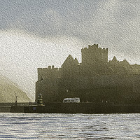 Buy canvas prints of Peel Castle, Isle of Man with Oil Painting Filter by Paul Smith