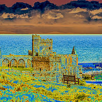 Buy canvas prints of Peel Castle, Isle of Man with Solarized Filter by Paul Smith