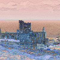 Buy canvas prints of Peel Castle, Isle of Man with a Find Edge Filter by Paul Smith