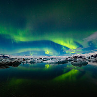 Buy canvas prints of Green Nights in Iceland by Daniel Lange