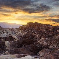 Buy canvas prints of Zabriskie Point in the Death Valley at sunset by Daniel Lange