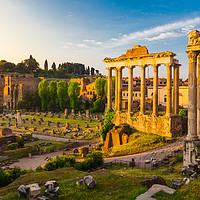 Buy canvas prints of The Forum Romanum at sunrise by Daniel Lange
