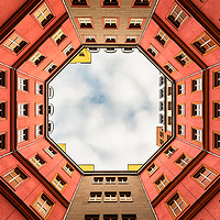 Buy canvas prints of Inner Courtyard of Berlin apartment building by Daniel Lange