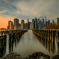Buy canvas prints of Downtown Manhattan from Brooklyn by Ed Robson