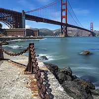 Buy canvas prints of Golden Gate Bridge & Chains by Paul Sutton