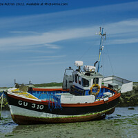 Buy canvas prints of MFV Caprice waiting for the tide. by George de Putron