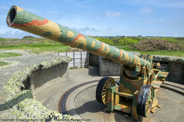  Restored Costal Artillery Battery in Guernsey. Picture Board by George de Putron