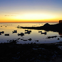 Buy canvas prints of Sunset over Rocquaine Bay, Guernsey. by George de Putron