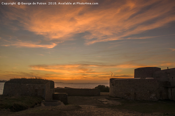 Sunset over Fort Hommet . Picture Board by George de Putron