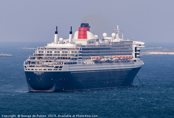 Cruise Liner "Queen Mary 2" anchored in the Little Picture Board by George de Putron