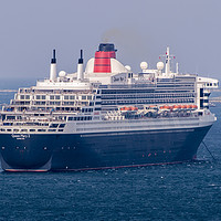 Buy canvas prints of Cruise Liner "Queen Mary 2" anchored in the Little by George de Putron