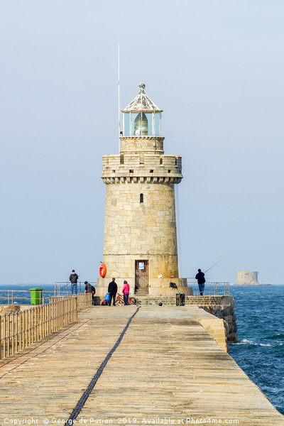 St Peter Port Lighthouse Picture Board by George de Putron