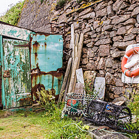 Buy canvas prints of Fisherman's Hut at Le Gouffre in Guernsey by George de Putron