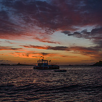 Buy canvas prints of Sunset over a fishing boat in Guernsey by George de Putron