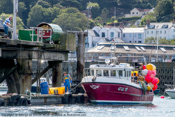 Fishing Boat in Guernsey Harbour. Picture Board by George de Putron