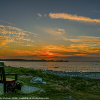 Buy canvas prints of Sunsetting over a body of peaceful still water  by George de Putron