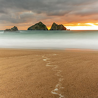 Buy canvas prints of Sunset at Gull Rocks, Holywell Bay by Paul Holland