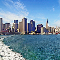 Buy canvas prints of USA, California, San Francisco skyline from sea by Luisa Vallon Fumi