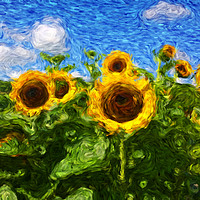 Buy canvas prints of Sunflowers à la Van Gogh by Luisa Vallon Fumi
