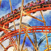 Buy canvas prints of Happy roller coaster by Luisa Vallon Fumi