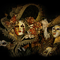 Buy canvas prints of Venice carnival, baroque Venetian Halloween by Luisa Vallon Fumi