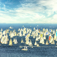Buy canvas prints of Regatta, white sails in the wind by Luisa Vallon Fumi