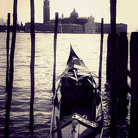 Buy canvas prints of   Venice,  gondola in front of San Giorgio island by Luisa Vallon Fumi
