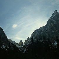 Buy canvas prints of Dolomites, mountains in back light by Luisa Vallon Fumi