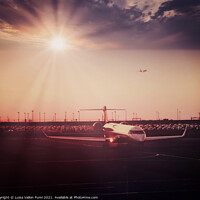 Buy canvas prints of Airport sunset by Luisa Vallon Fumi