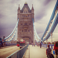 Buy canvas prints of London, traffic on Tower bridge  by Luisa Vallon Fumi