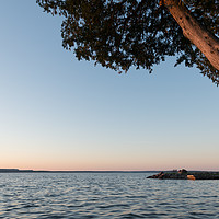 Buy canvas prints of Lake Manitou shoreline sunset landscape Manitoulin by Claire Smith