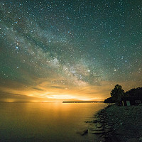 Buy canvas prints of Brilliant milky Way and stars over the Dyer's bay, by Claire Smith