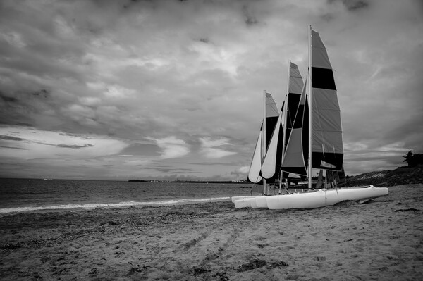 sailing boats on the beach Picture Board by youri Mahieu