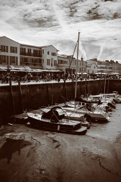 View on the harbor of Saint-Martin-de-Ré in sepia Picture Board by youri Mahieu