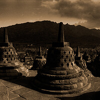 Buy canvas prints of Temple of Borobudur in sepia by youri Mahieu