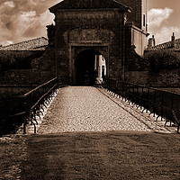 Buy canvas prints of porte des campani in summertime sepia by youri Mahieu
