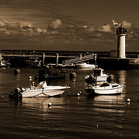 Buy canvas prints of View on Phare de la Flotte in sepia by youri Mahieu