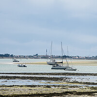 Buy canvas prints of pleasure boats at lowtide by youri Mahieu