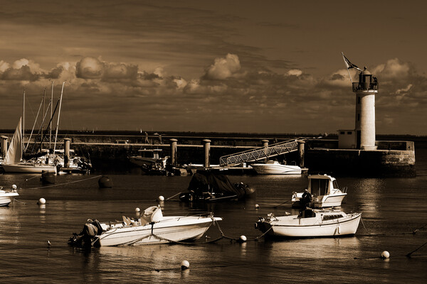 View on Phare de la Flotte in sepia Picture Board by youri Mahieu