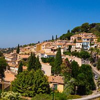 Buy canvas prints of Panoramic Summertime Bliss in Bormes-Les-Mimosas. by youri Mahieu