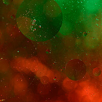 Buy canvas prints of Oil-Flecked Red Against Vibrant Green. by youri Mahieu