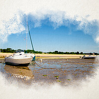 Buy canvas prints of Watercolor of boats laying on the beach by youri Mahieu