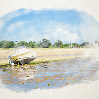 Buy canvas prints of boats laying on the beach in watercolor by youri Mahieu