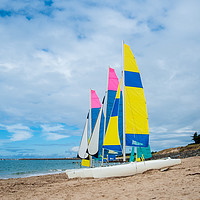 Buy canvas prints of sailing boats on the beach by youri Mahieu