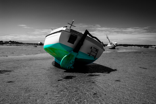 boat on sand Picture Board by youri Mahieu