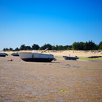 Buy canvas prints of boats laying on the sand at lowtide by youri Mahieu