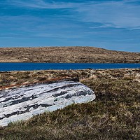 Buy canvas prints of Old rowing boat near loch in Kearvaig by Mike Dale