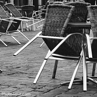 Buy canvas prints of Stacked chairs by Mike Dale