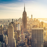 Buy canvas prints of New York City skyline  by JIA HE